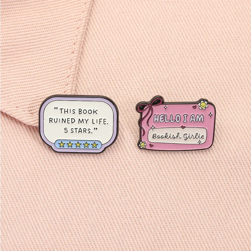 Bookish Girlie Enamel Pins