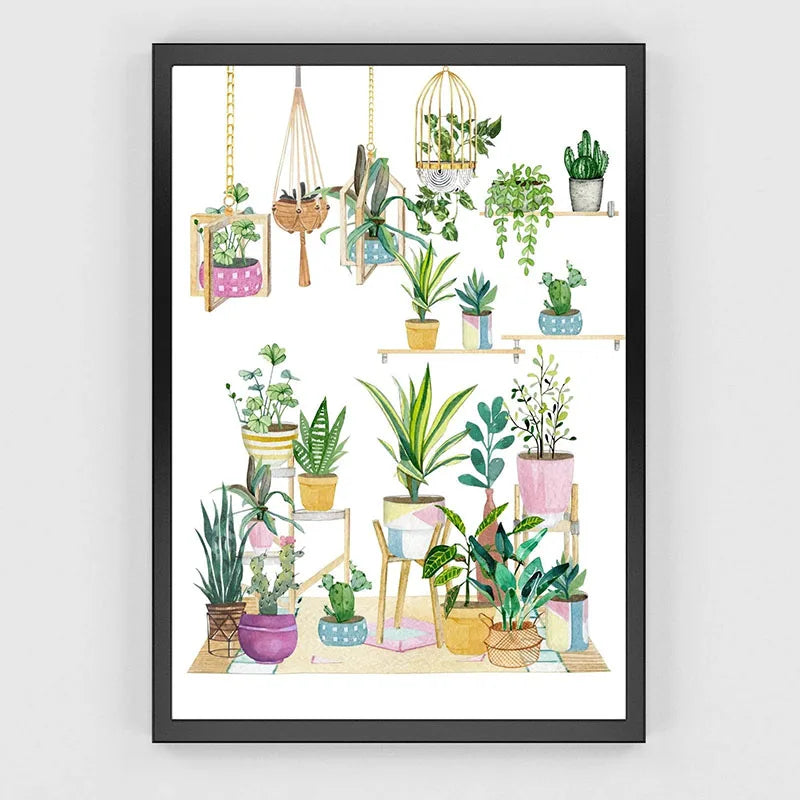 Modern Houseplants Wall Art Print