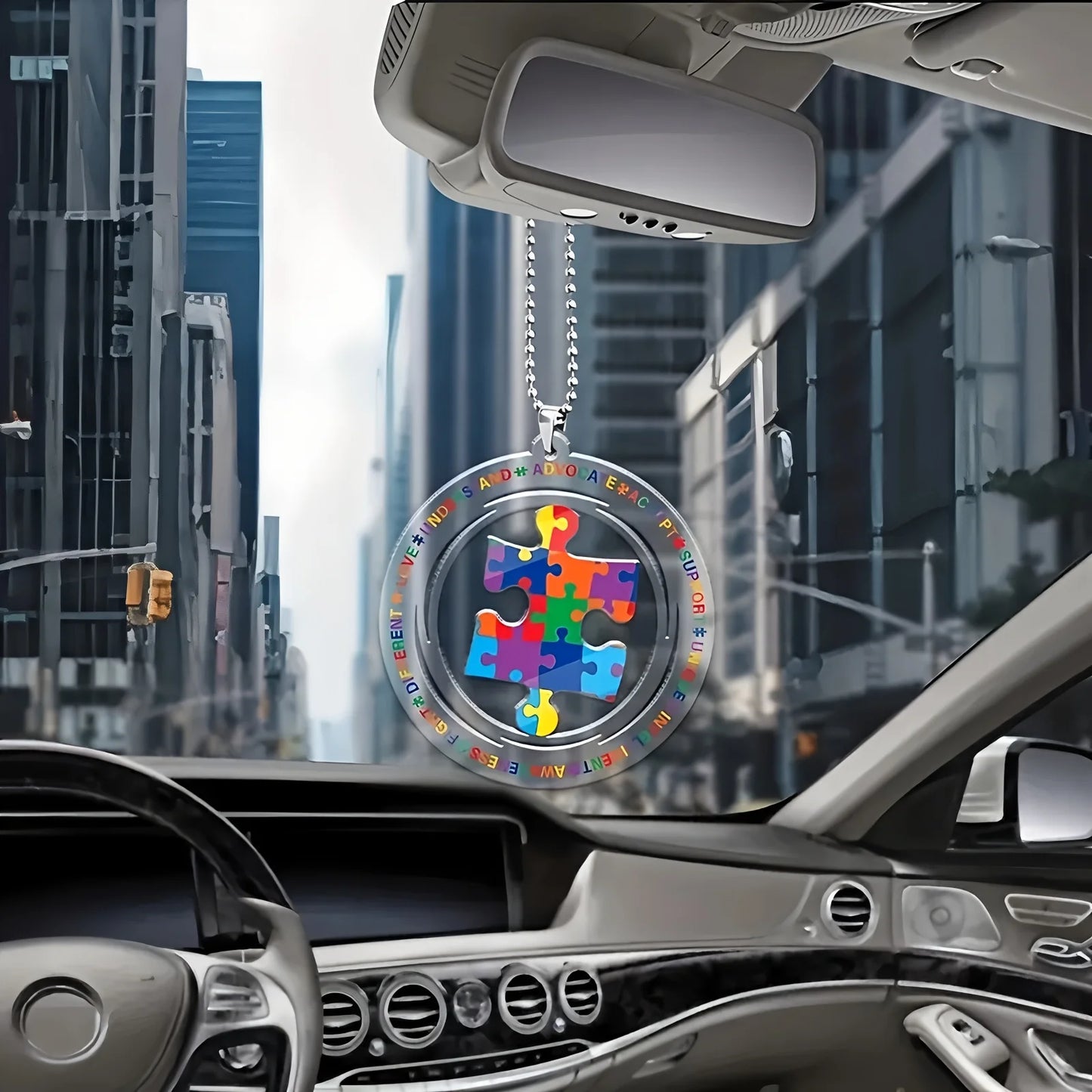 Autism Awareness Puzzle Car Interior Embellishment