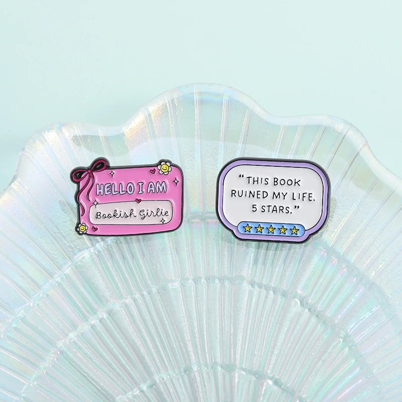 Bookish Girlie Enamel Pins