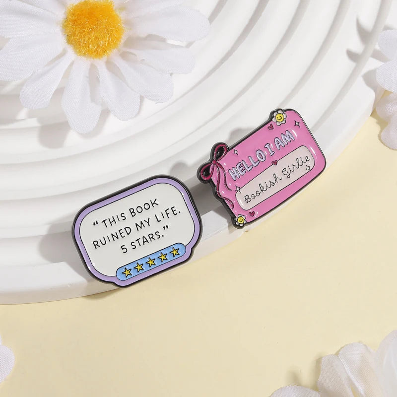 Bookish Girlie Enamel Pins