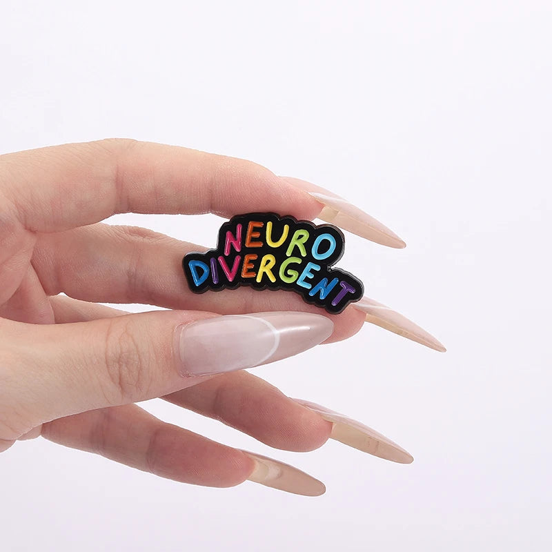 Neurodivergent enamel pin