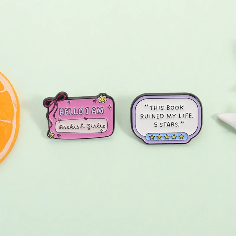 Bookish Girlie Enamel Pins