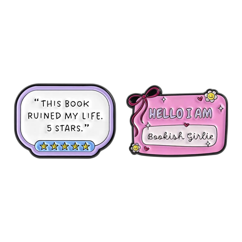 Bookish Girlie Enamel Pins