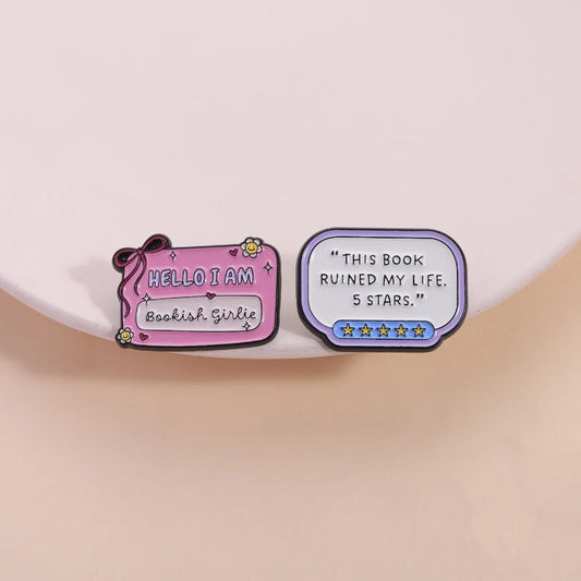 Bookish Girlie Enamel Pins
