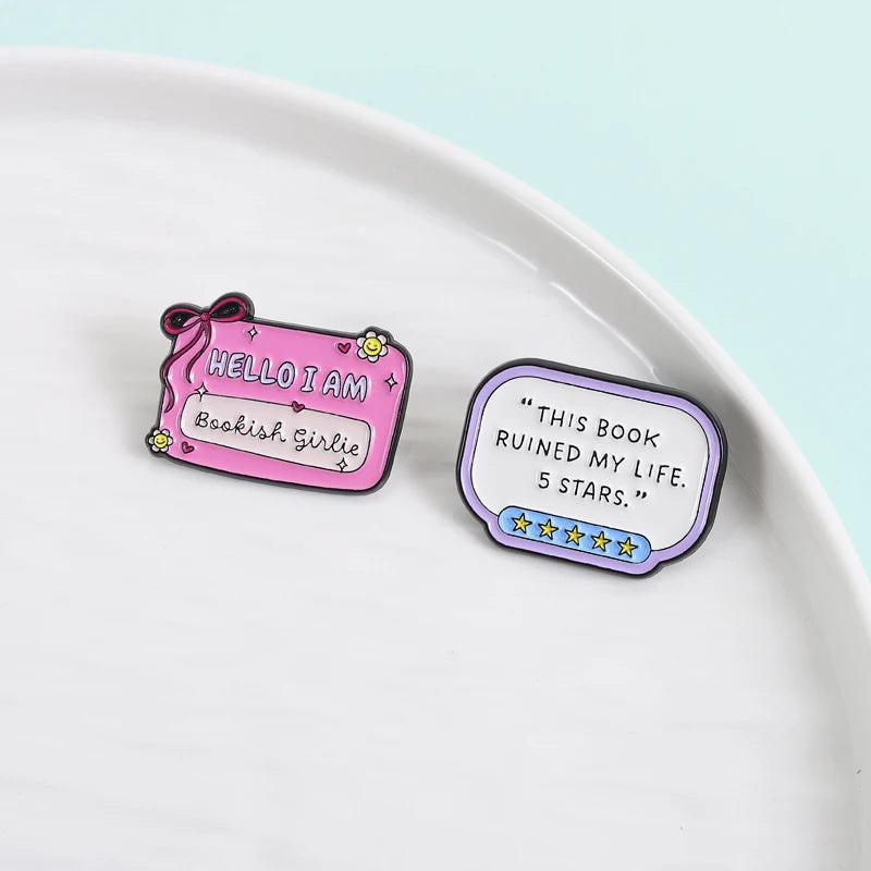 Bookish Girlie Enamel Pins